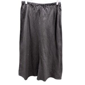 Eileen Fisher Black Organic Linen A Line Bias Skirt Size XSmall NEW With Tag